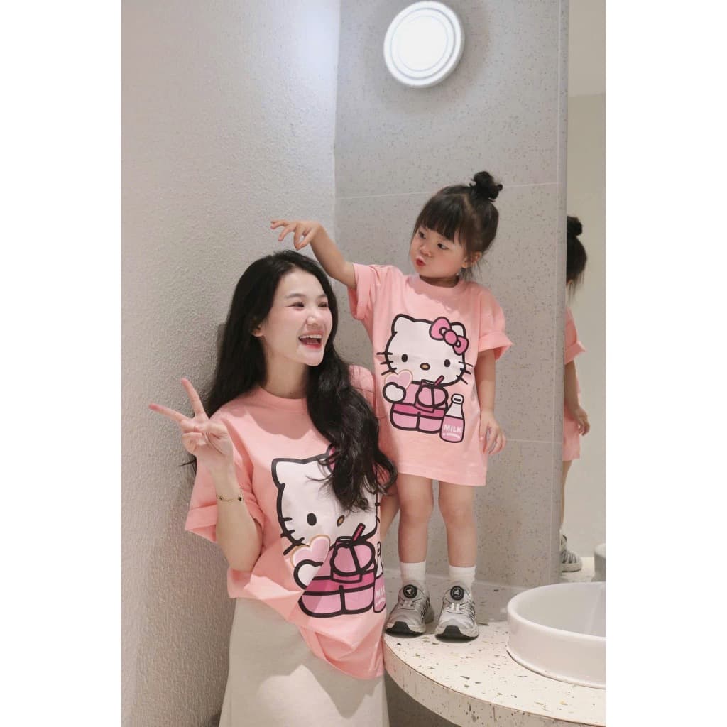 Áo thun hello kitty cho mẹ và bé