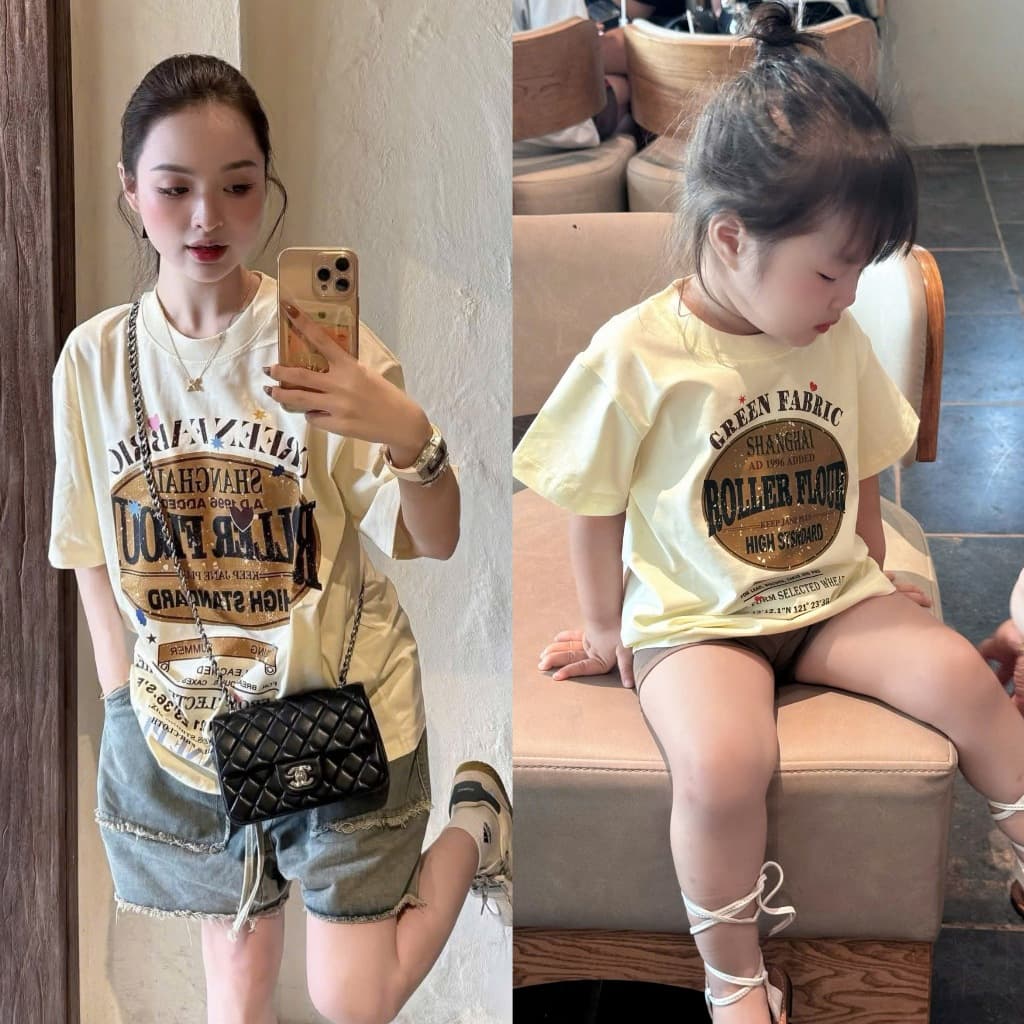 Áo thun cho mẹ và bé hình roller