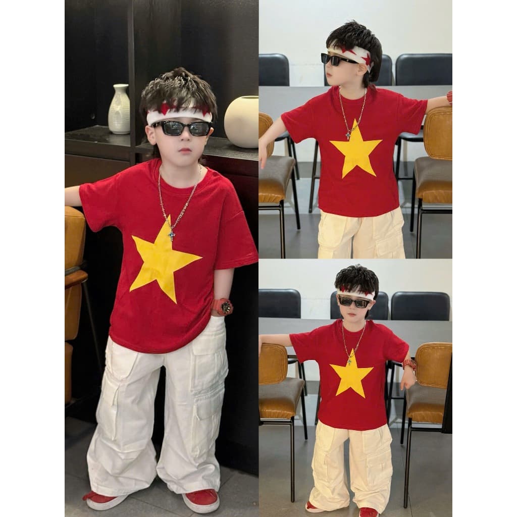 Áo thun cờ đỏ sao vàng cho bé trai