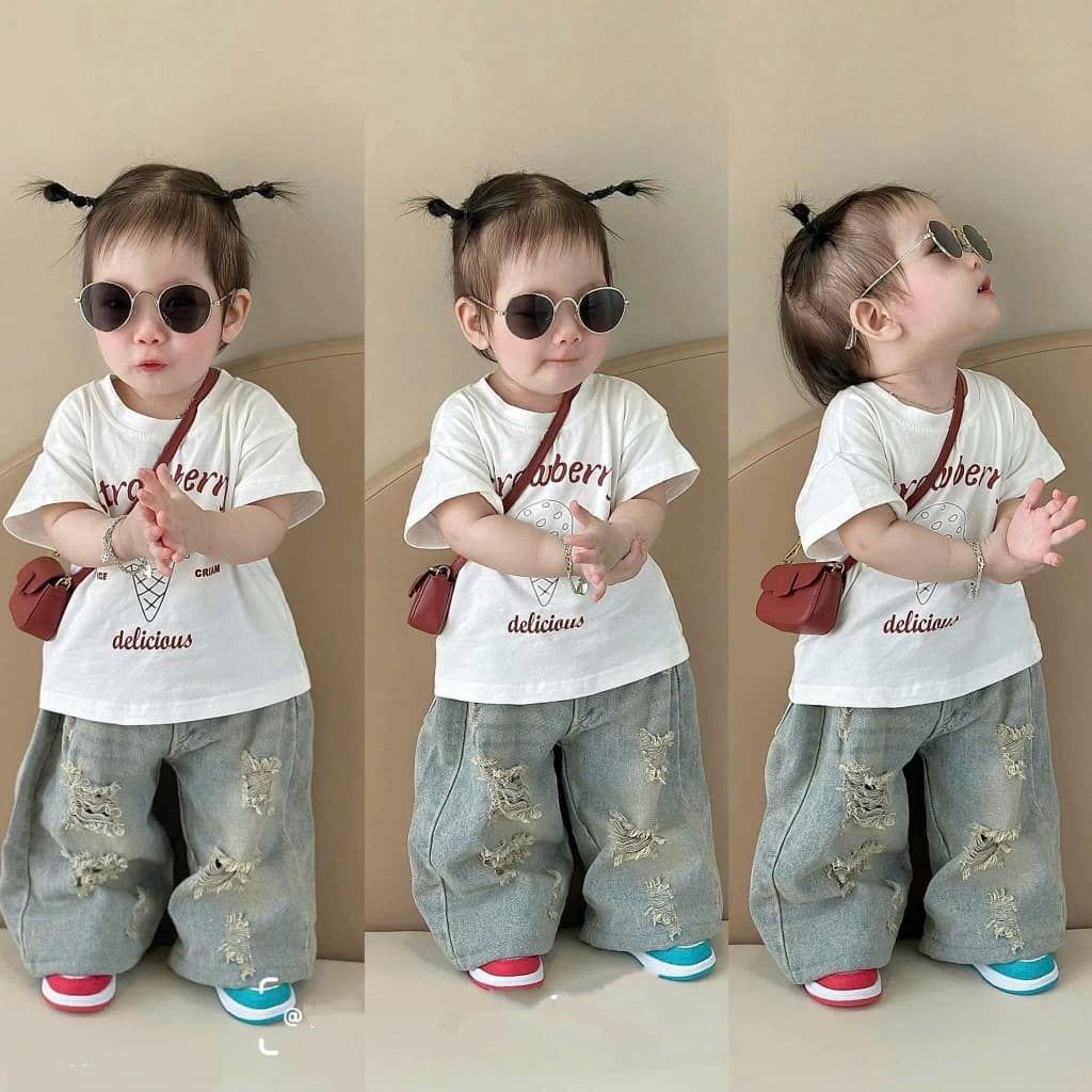 Quần jean rách cho bé trai